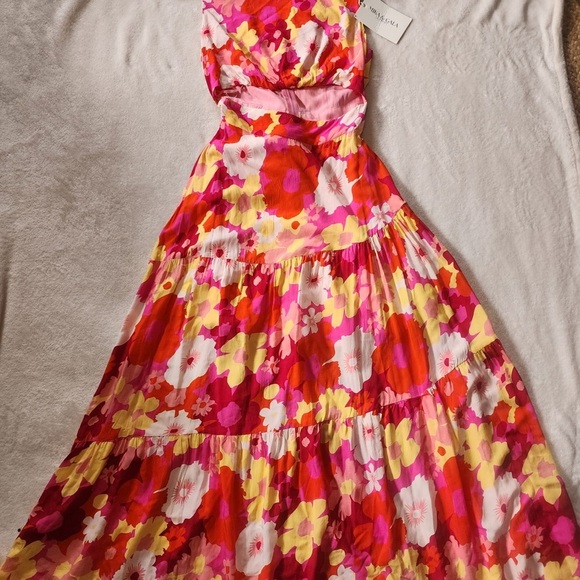 MIKA & GALA  Floral Pink and Red women’s Dress - Picture 2 of 10